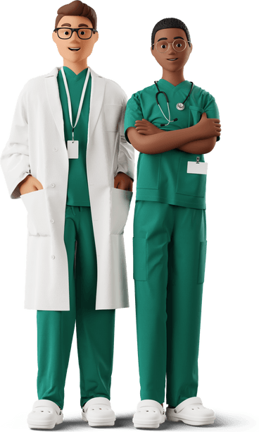 a doctor and a nurse